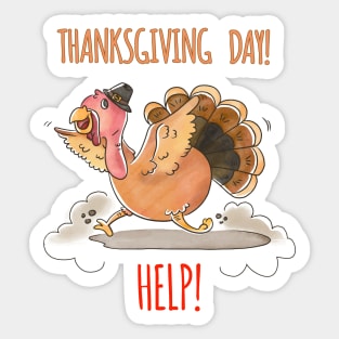 Help- Thanksgiving Day Sticker